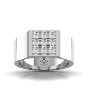 Ivana Jewels Rings White Gold / 14KT Urban Diamond Grid Ring