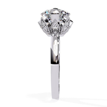 Ivana Jewels Rings Wide Band Solitaire Diamond Ring