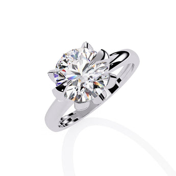 Ivana Jewels Rings Wide Band Solitaire Diamond Ring