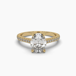 Ivana Jewels Rings Yellow Gold / 14KT 2 Carat Oval Diamond Solitaire Ring