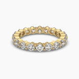 Ivana Jewels Rings Yellow Gold / 14KT 3.2 Carat SQUARE CUSHION Shape Diamond Band Ring