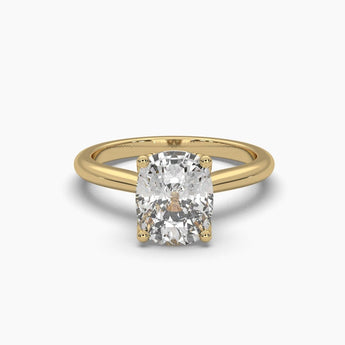 Ivana Jewels Rings Yellow Gold / 14KT 3.25 Carat Cushion Fancy Shape Solitaire Diamond Ring