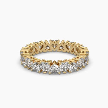 Ivana Jewels Rings Yellow Gold / 14KT 3.96 Carat Heart Shape Diamond Band Ring