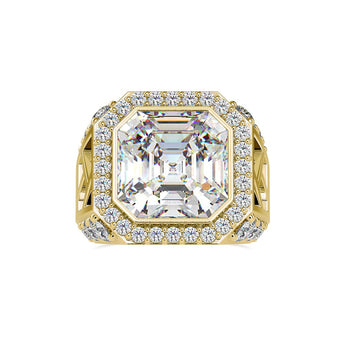 Ivana Jewels Rings Yellow Gold / 14KT 3 Carat Radiant Cut Halo Engagement Ring