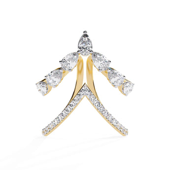 Ivana Jewels Rings Yellow Gold / 14KT Asymmetrical Diamond Butterfly Ring