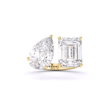 Ivana Jewels Rings Yellow Gold / 14KT Centre Solitaire Mixed Fancy & Side Round Diamonds Ring