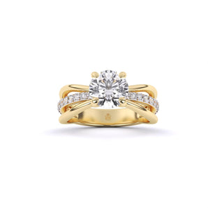 Ivana Jewels Rings Yellow Gold / 14KT Centre Solitaire Round Diamond Ring