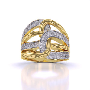 Ivana Jewels Rings Yellow Gold / 14KT Classy Shimmering Cluster Ring