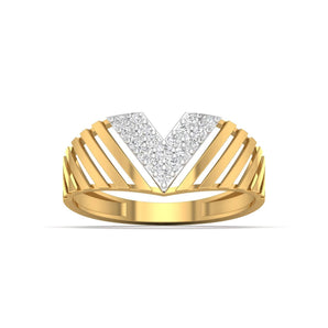 Ivana Jewels Rings Yellow Gold / 14KT Diamond V Ring Rose Gold