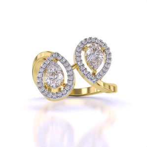 Ivana Jewels Rings Yellow Gold / 14KT Dual Grace Halo