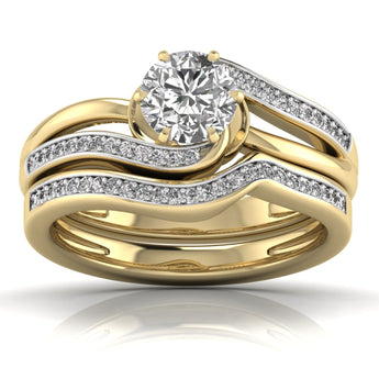 Ivana Jewels Rings Yellow Gold / 14KT Glitter Solitaire Set Ring