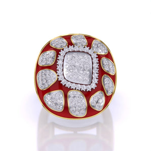 Ivana Jewels Rings Yellow Gold / 14KT Gold & Diamond Traditional Cocktail Ring