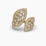 Ivana Jewels Rings Yellow Gold / 14KT Marquise & Round Cut Diamond Leaf Style Ring