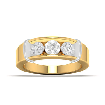 Ivana Jewels Rings Yellow Gold / 14KT Men's Three-Stone Diamond Band