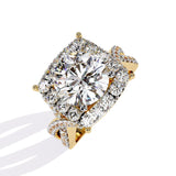 Ivana Jewels Rings Yellow Gold / 14KT Milgrain Diamond Halo Engagement Ring