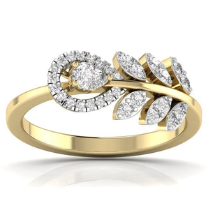 Ivana Jewels Rings Yellow Gold / 14KT Pear & Round Shape Diamonds Cocktail Ring