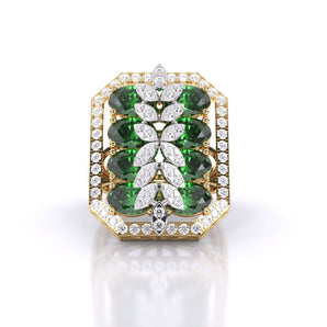 Ivana Jewels Rings Yellow Gold / 14KT Rectangle Emerald Ring