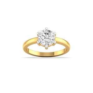 Ivana Jewels Rings Yellow Gold / 14KT Round-Cut Diamond Solitaire Engagement Ring