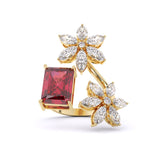 Ivana Jewels Rings Yellow Gold / 14KT Ruby & Mixed Shape Diamonds Ring