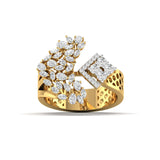 Ivana Jewels Rings Yellow Gold / 14KT Starburst Diamond Statement Ring