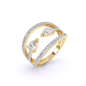 Ivana Jewels Rings Yellow Gold / 14KT Twilight Leaf Cocktail Ring