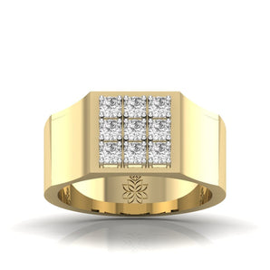 Ivana Jewels Rings Yellow Gold / 14KT Urban Diamond Grid Ring