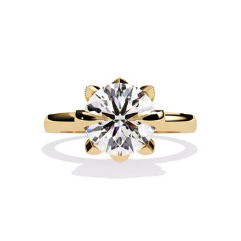 Ivana Jewels Rings Yellow Gold / 14KT Wide Band Solitaire Diamond Ring