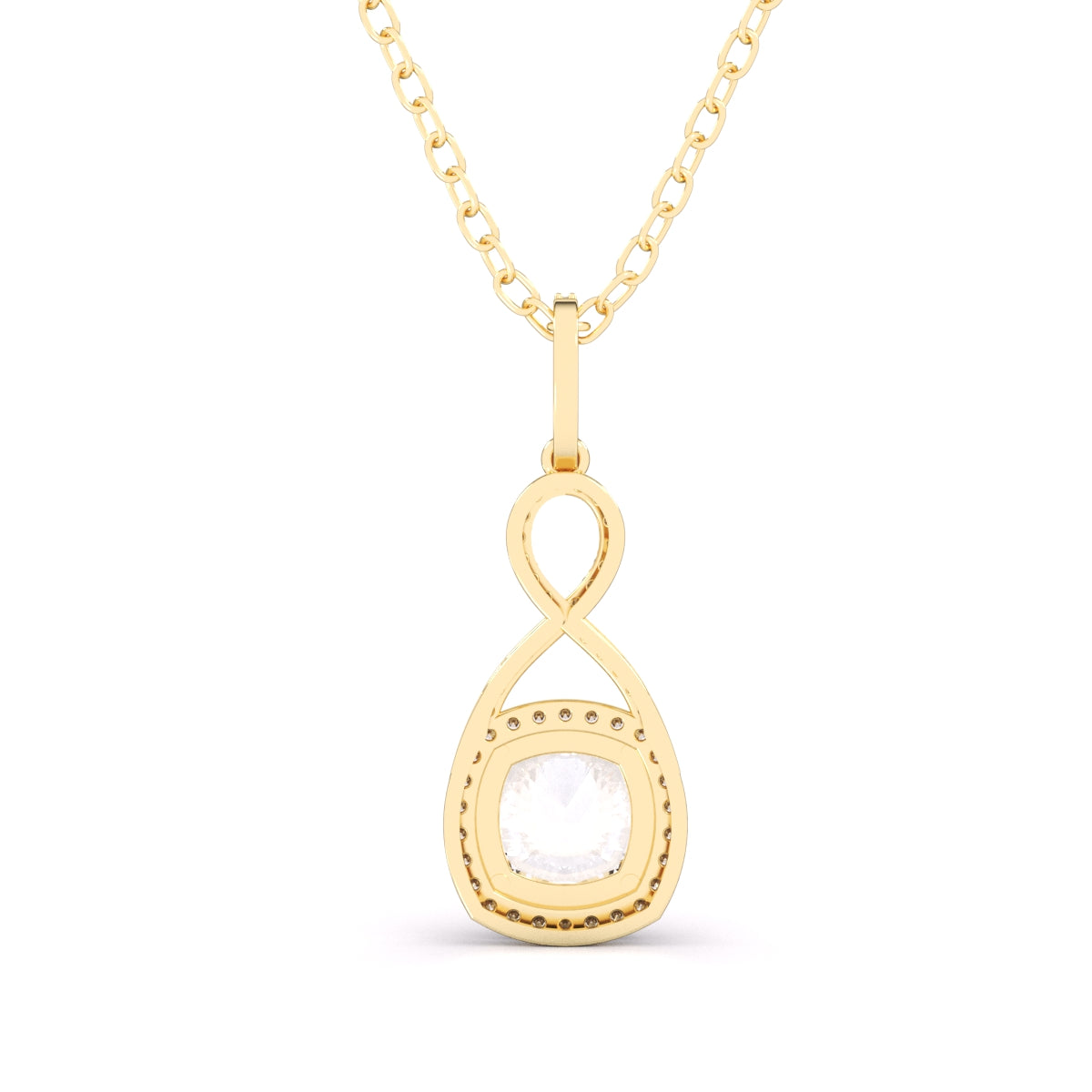 Halo CUSHION Diamond Pendant