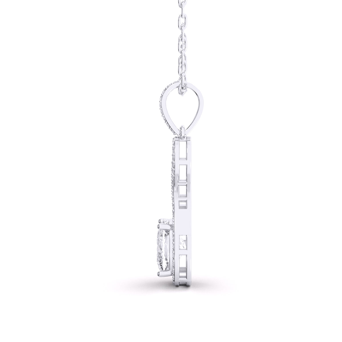 Halo CUSHION Diamond Pendant